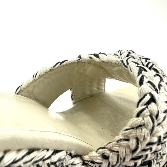 Antolina Paris Barbara Platform High Heel Sandal Sz 10 White Black Woven Cotton - Picture 10 of 16